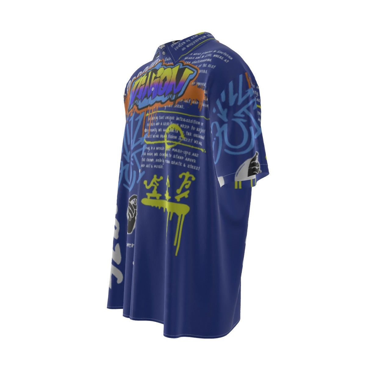 HLE Men's Imitation Silk Short-Sleeved Shirt