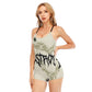 HLE Women's Backless Romper With Black Straps