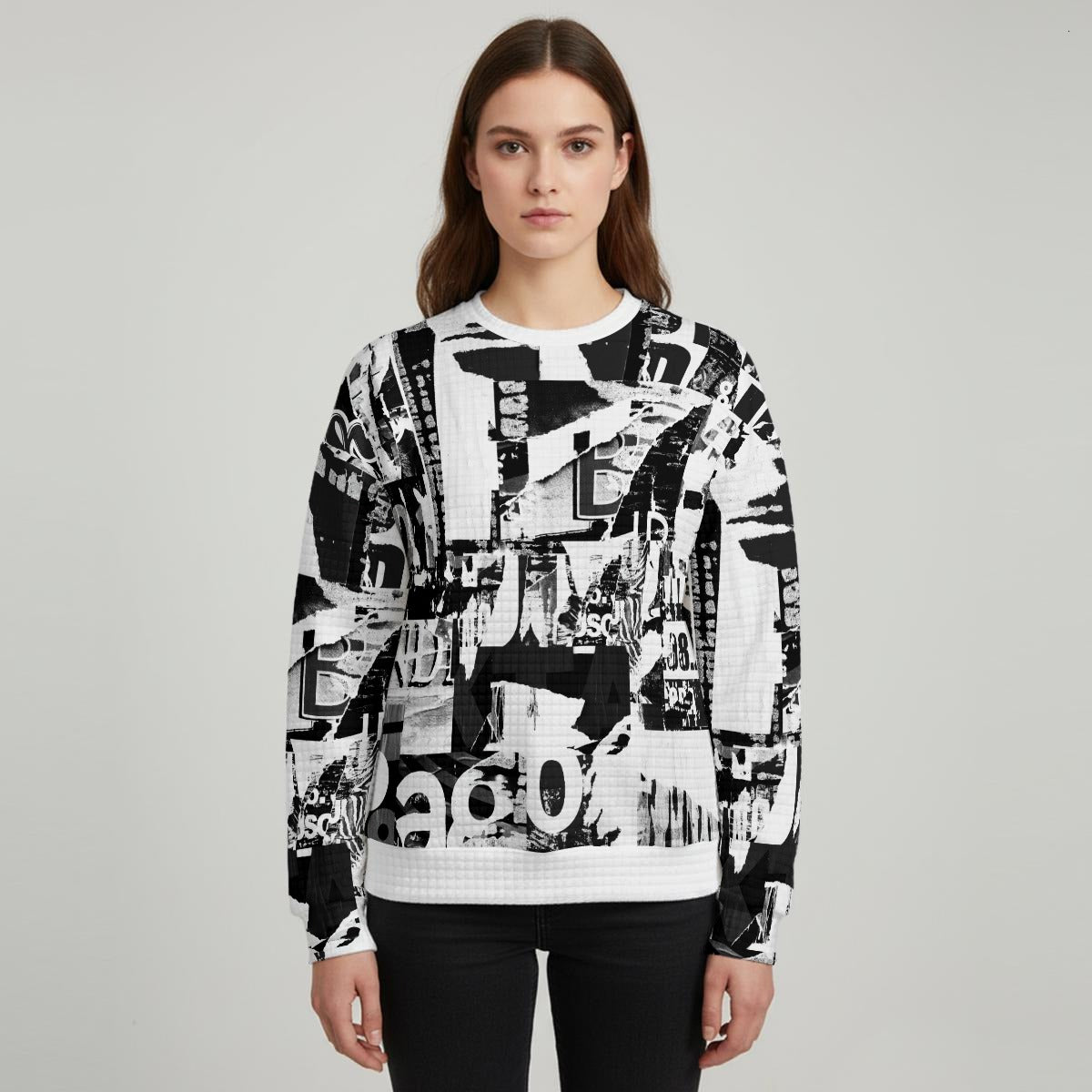 Women's Thick Waffle Knit Sweatshirt