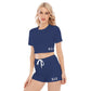 Women's O-neck T-shirt Shorts Suit