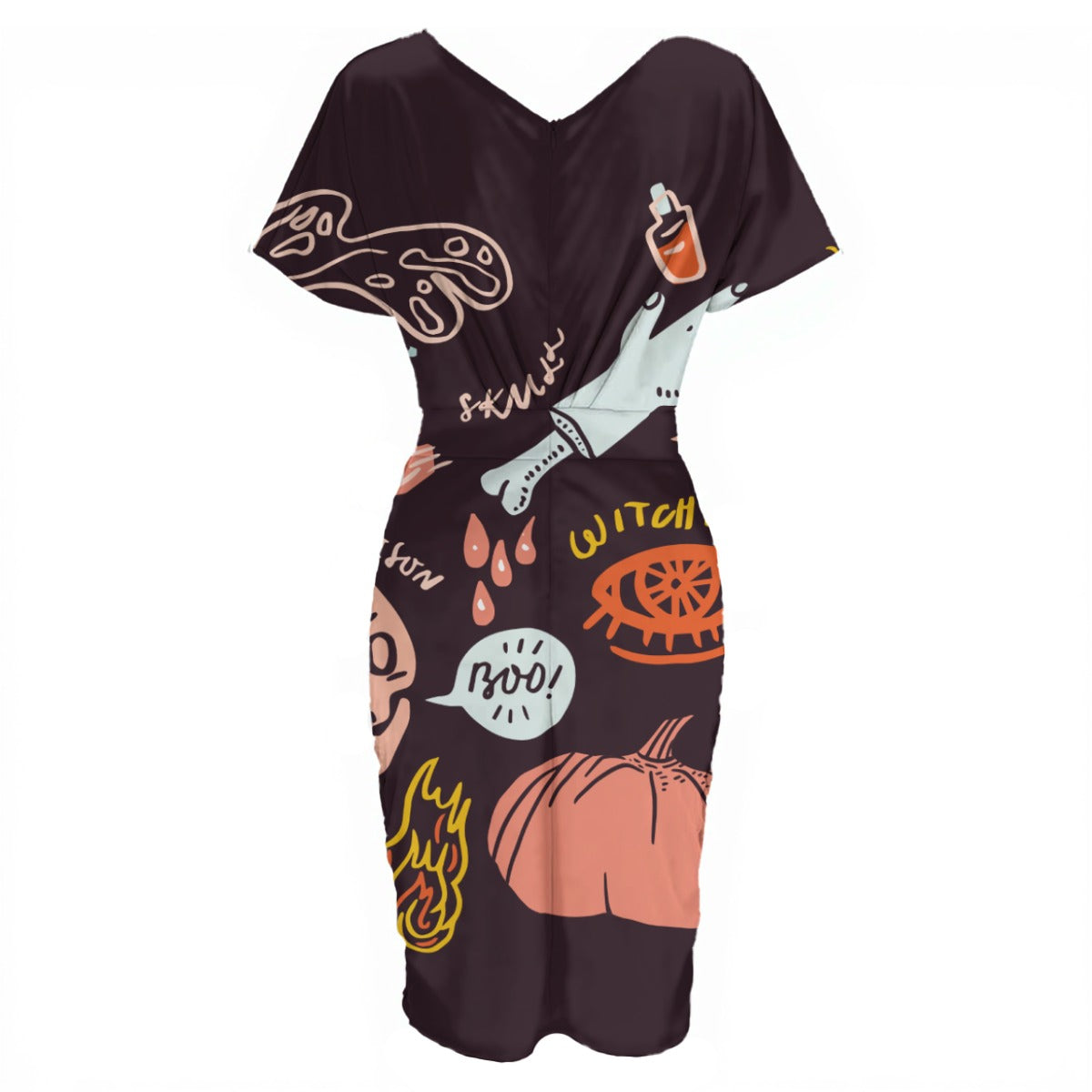 Women's V-neck pleated dress