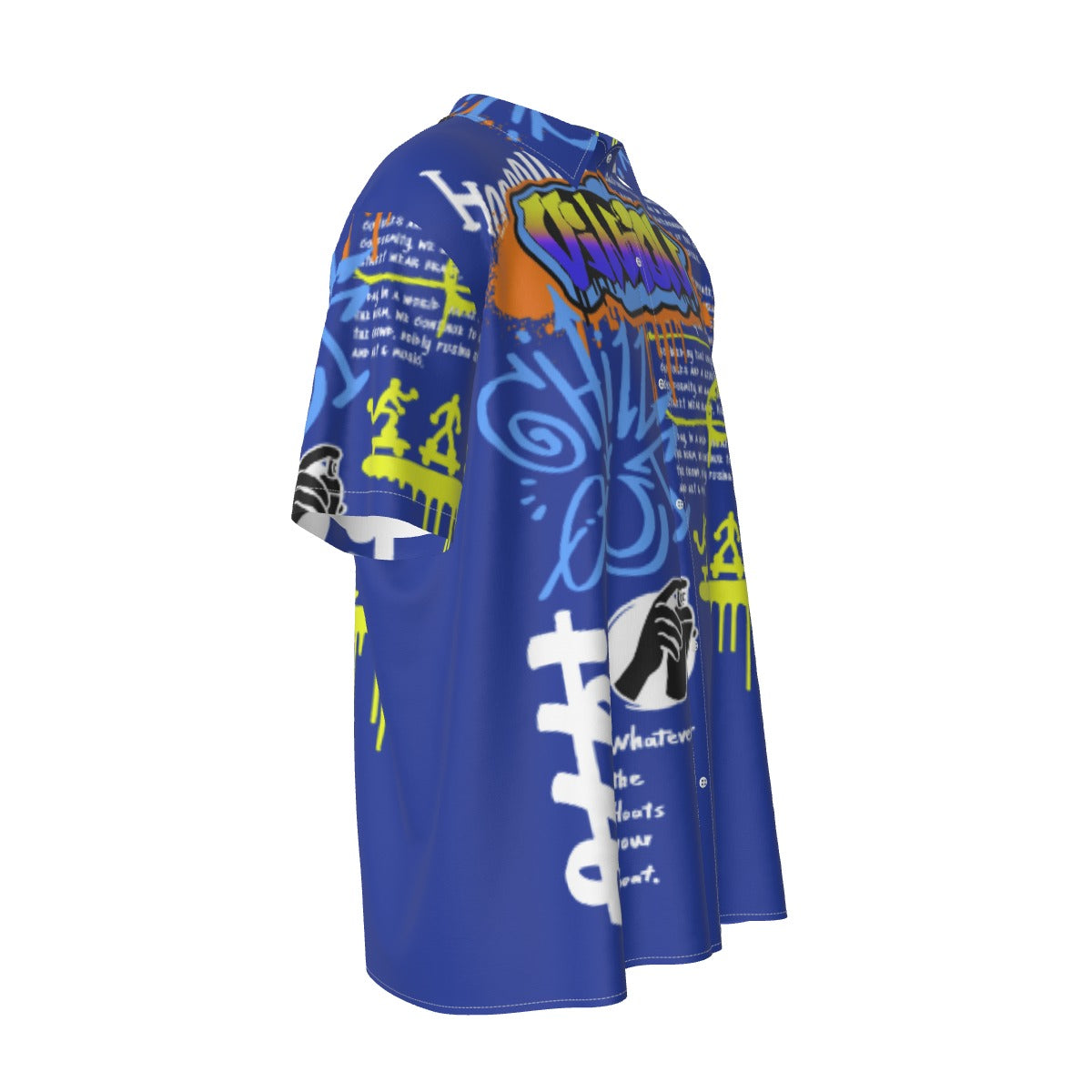 Camisa de manga corta de seda sintética para hombre HLE