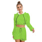 Conjunto de sudadera y pantalones cortos de polar micro para mujer