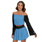 Conjunto de top y falda con hombros descubiertos para mujer