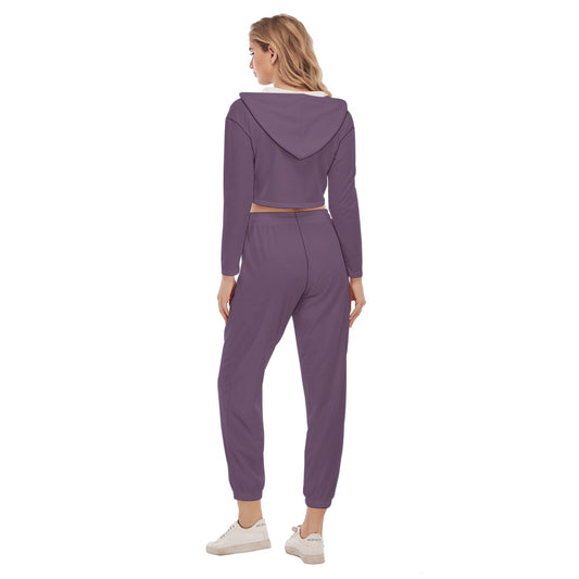 Women's Crop Hoodie Sports Set