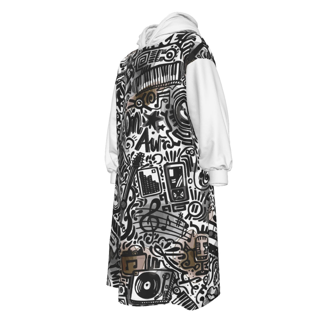 Manta con capucha de longitud media de polar sherpa para niños