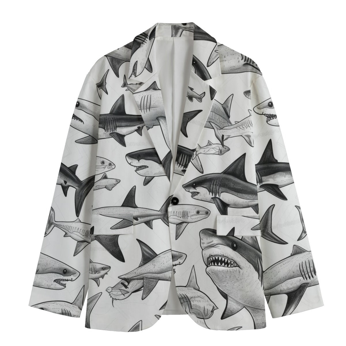 Men's Casual Flat Lapel Collar Blazer