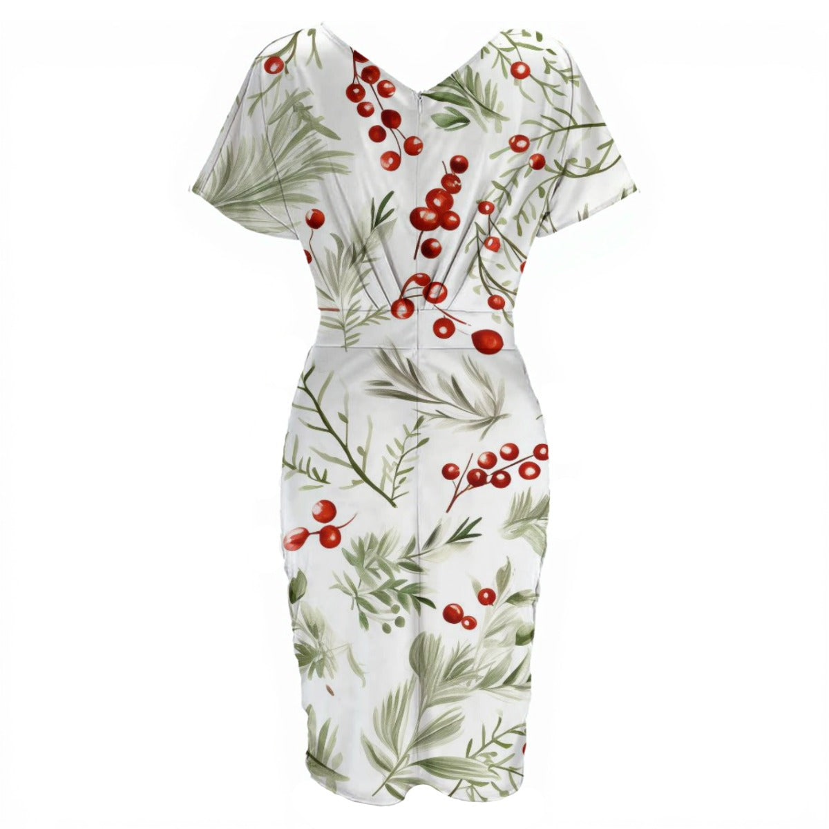 Women's V-neck pleated dress