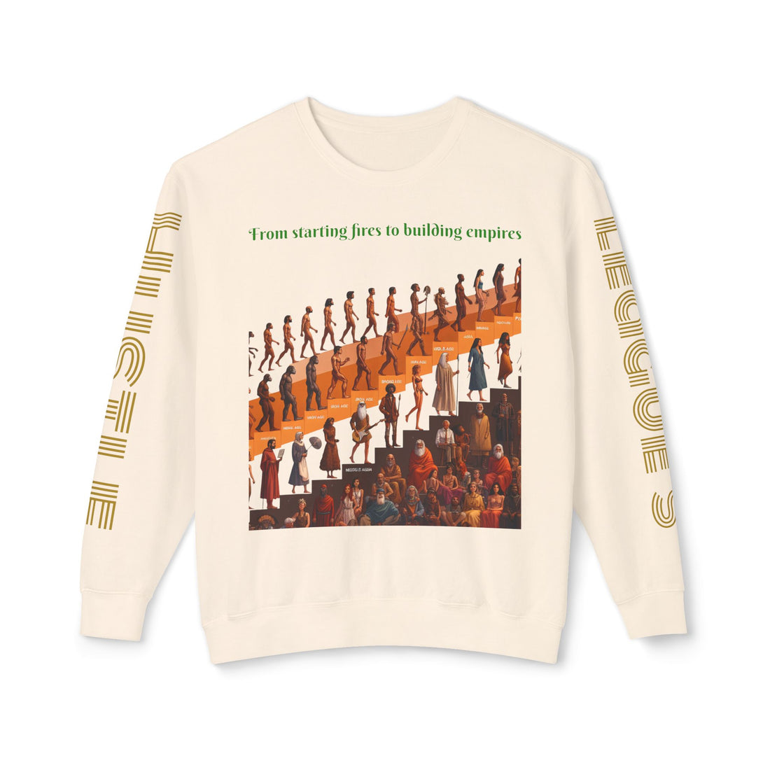 Sudadera unisex ligera con cuello redondo de HLE: de iniciar incendios a construir imperios