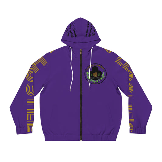 Purple Full-Zip Hoodie for Men
