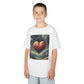 Kids Heavy Cotton™ Tee - Heart Design & Hustle Empire Quote Tee for Young Trendsetters