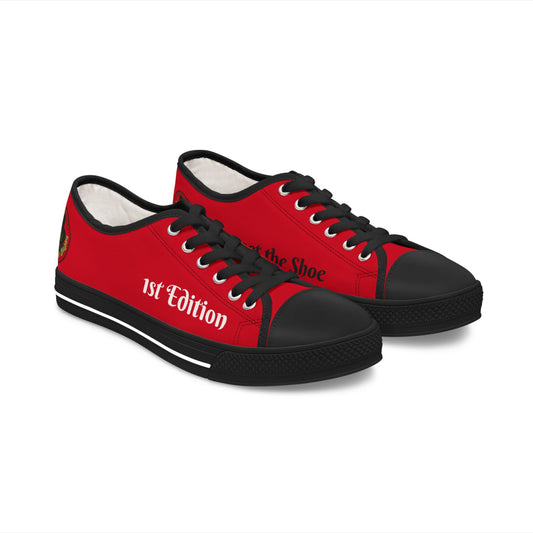 Red HLE Women Low Top Sneakers - &Respect the Hustle Design