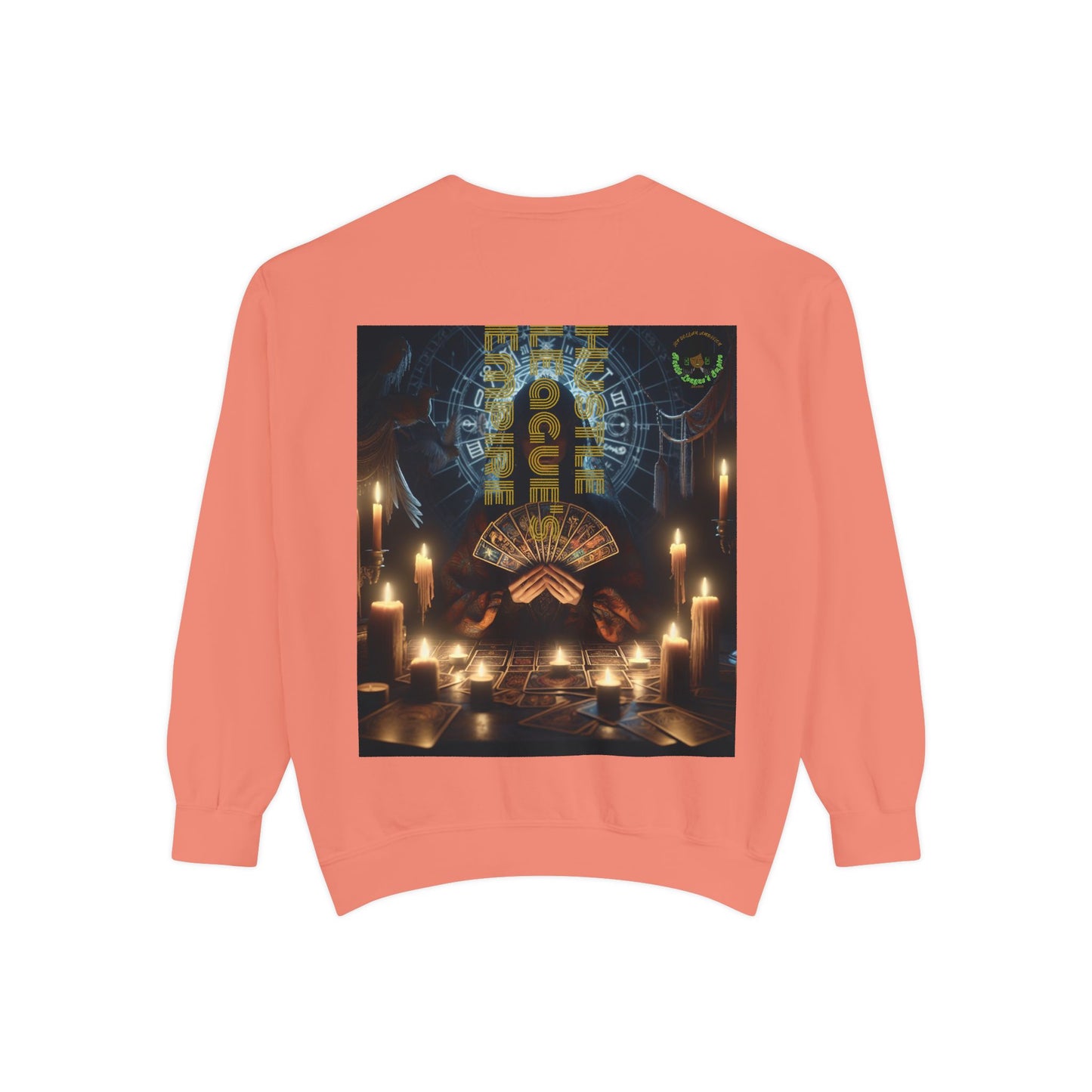 Mystic Candlelight Unisex Garment-Dyed Sweatshirt with Tarot Design