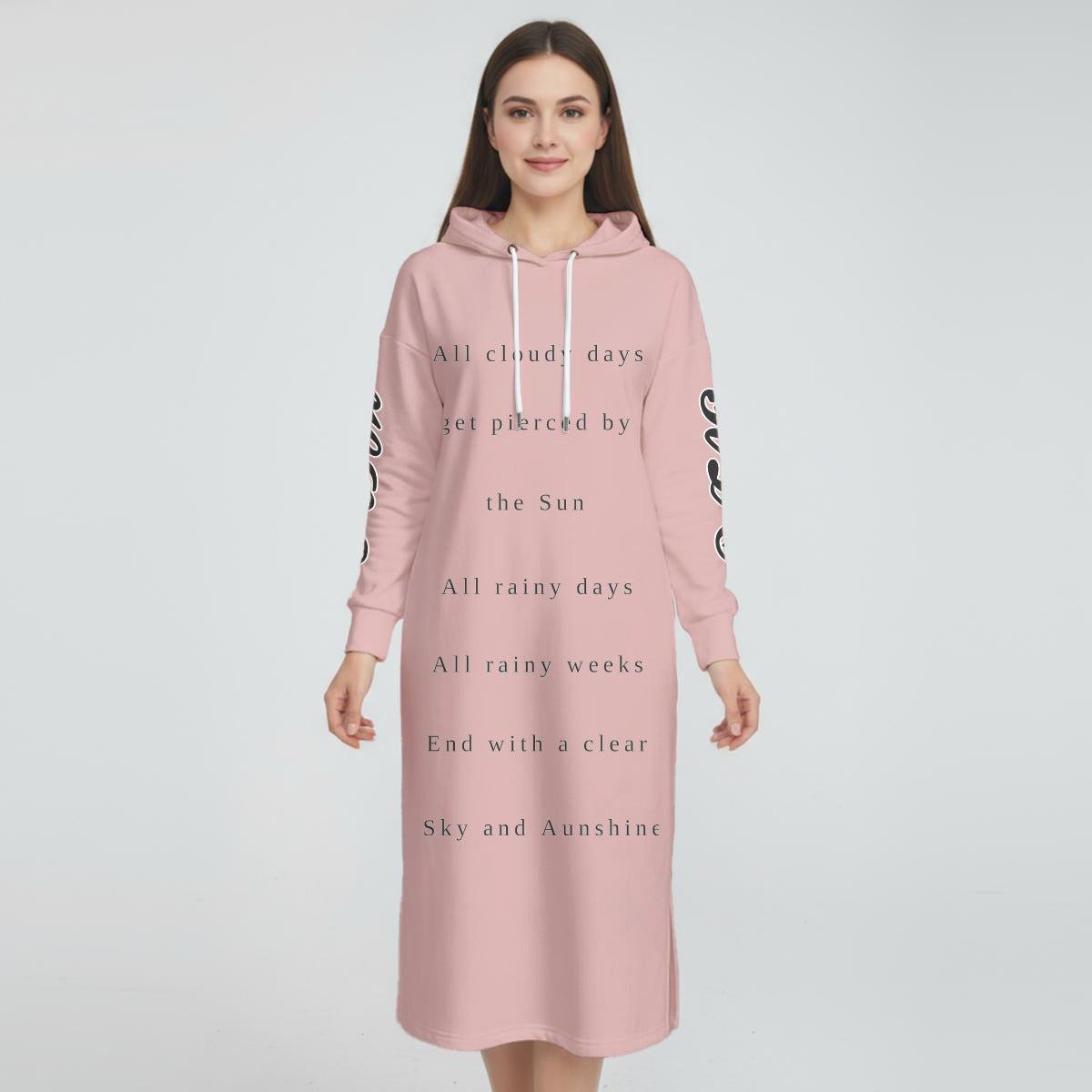 HLE Women's Fleece-Lined Hoodie Dress