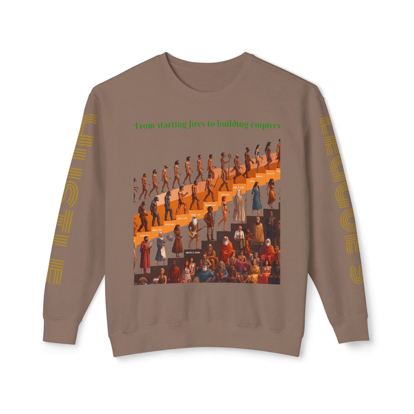 Sudadera unisex ligera con cuello redondo de HLE: de iniciar incendios a construir imperios