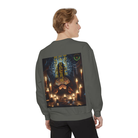 Mystic Candlelight Unisex Garment-Dyed Sweatshirt with Tarot Design