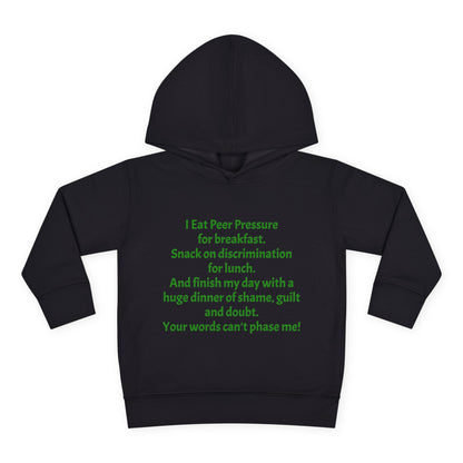 Empowering Toddler Fleece Hoodie - "I Eat Peer Pressure"