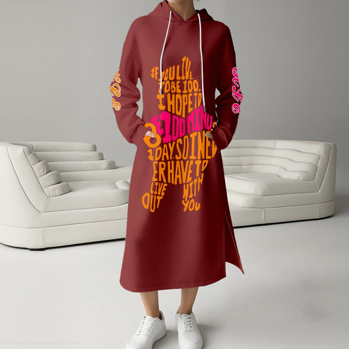 Women's Fleece-Lined Hoodie Dress