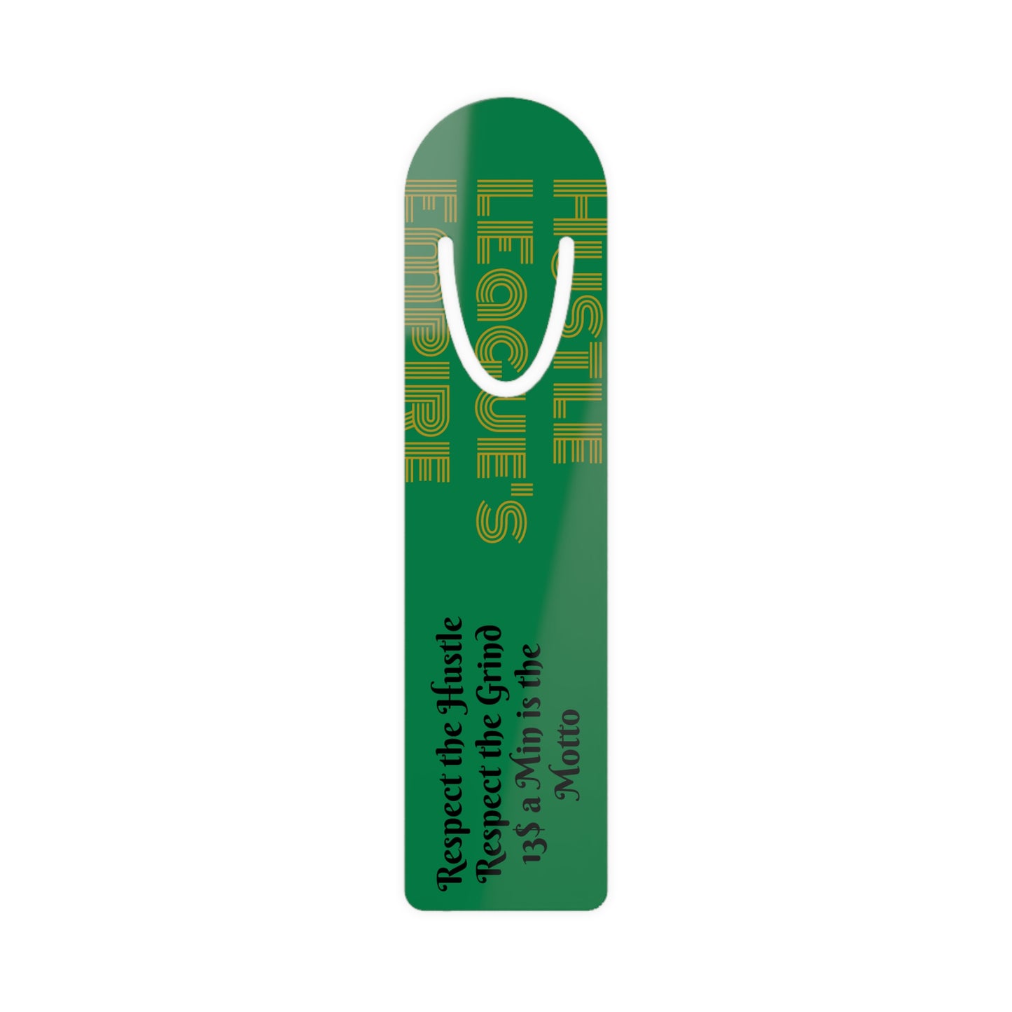 Motivational Metal Bookmark: "Respect the Hustle" Inspirational Gift