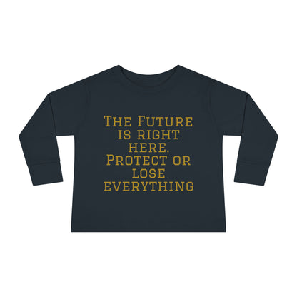 Camiseta de manga larga para niños pequeños: "El futuro está aquí" y "El imperio de la Hustle League"