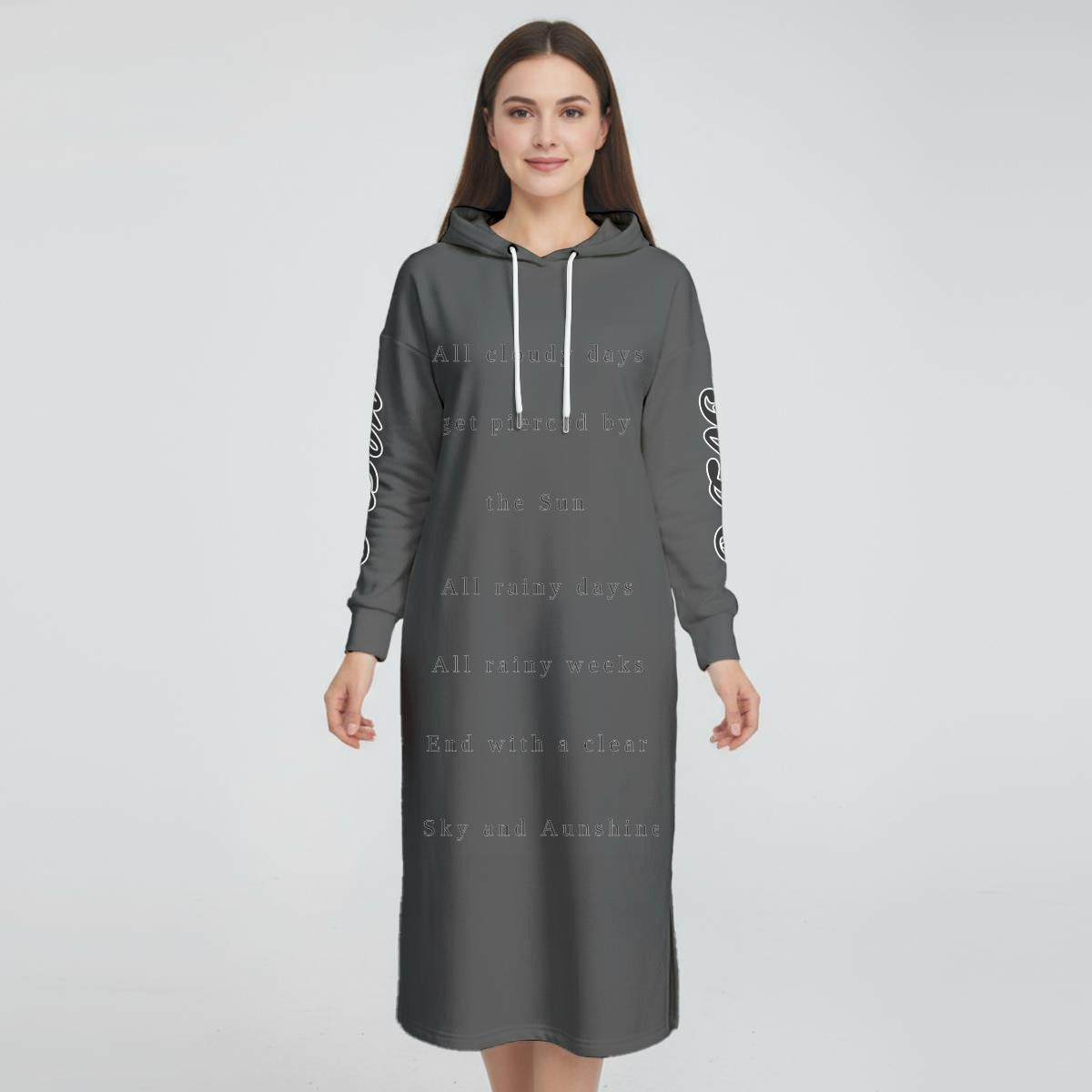 HLE Women's Fleece-Lined Hoodie Dress