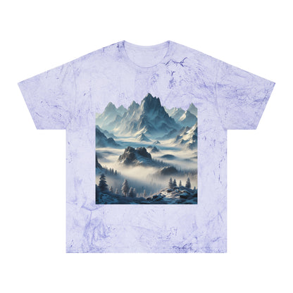Camiseta unisex con vista a la montaña colorida: perfecta para los amantes de la naturaleza