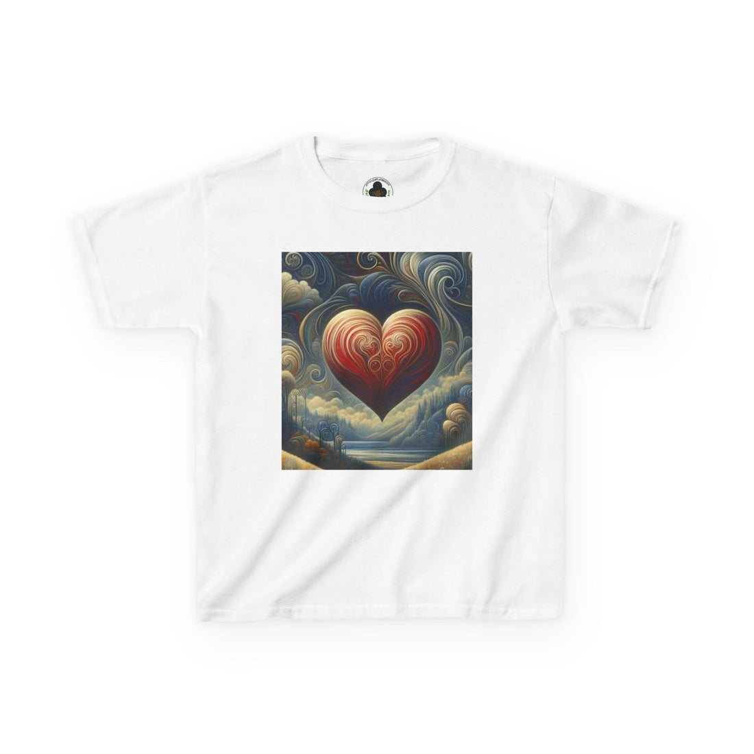 Kids Heavy Cotton™ Tee - Heart Design & Hustle Empire Quote Tee for Young Trendsetters