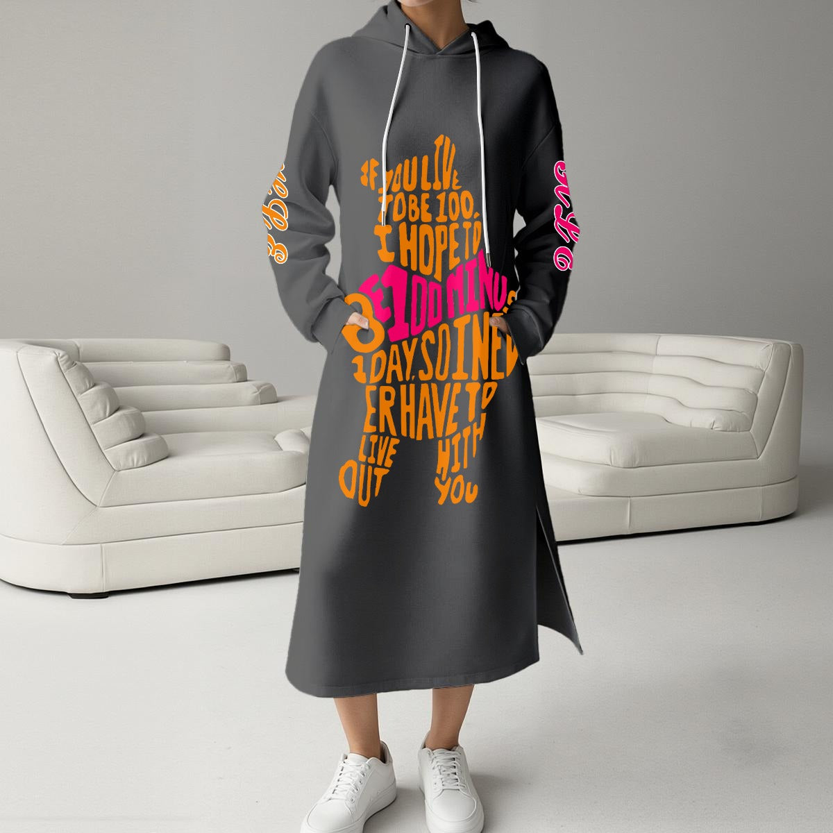 Women's Fleece-Lined Hoodie Dress