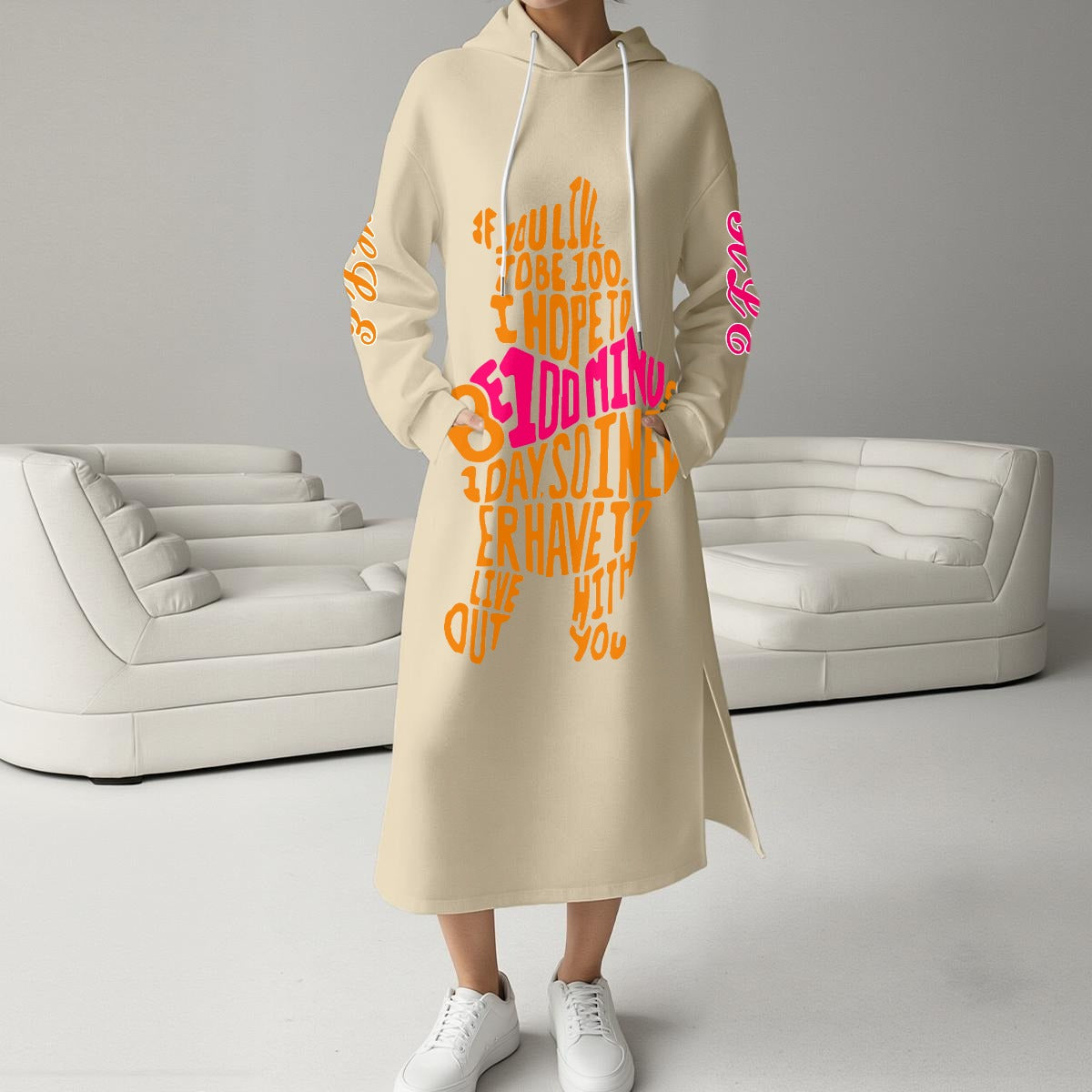 Women's Fleece-Lined Hoodie Dress