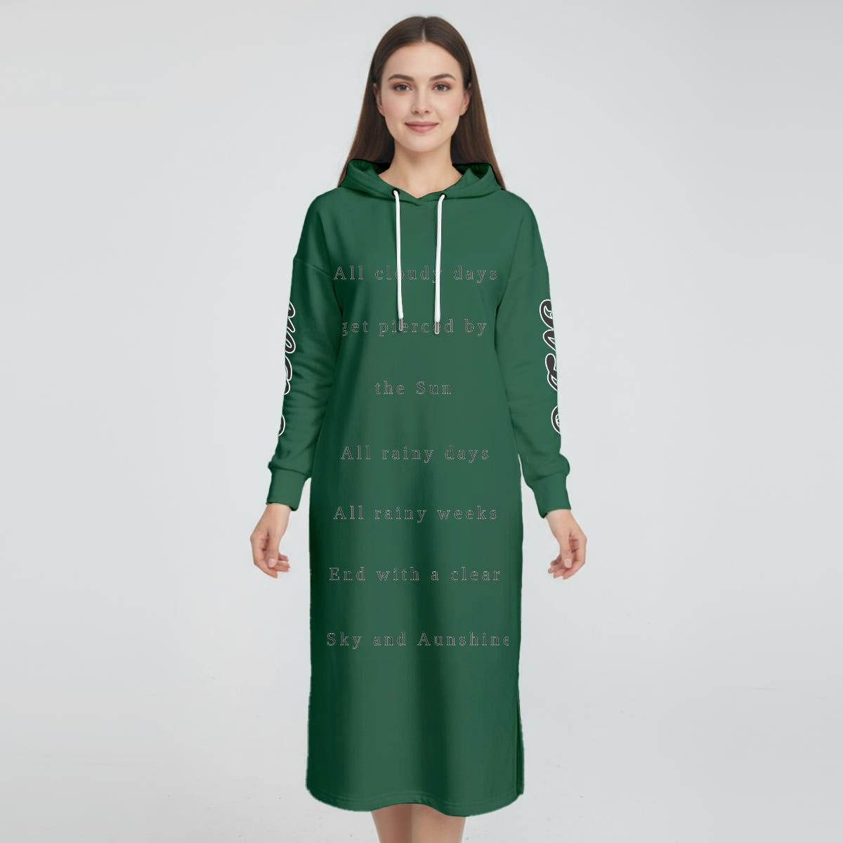 HLE Women's Fleece-Lined Hoodie Dress