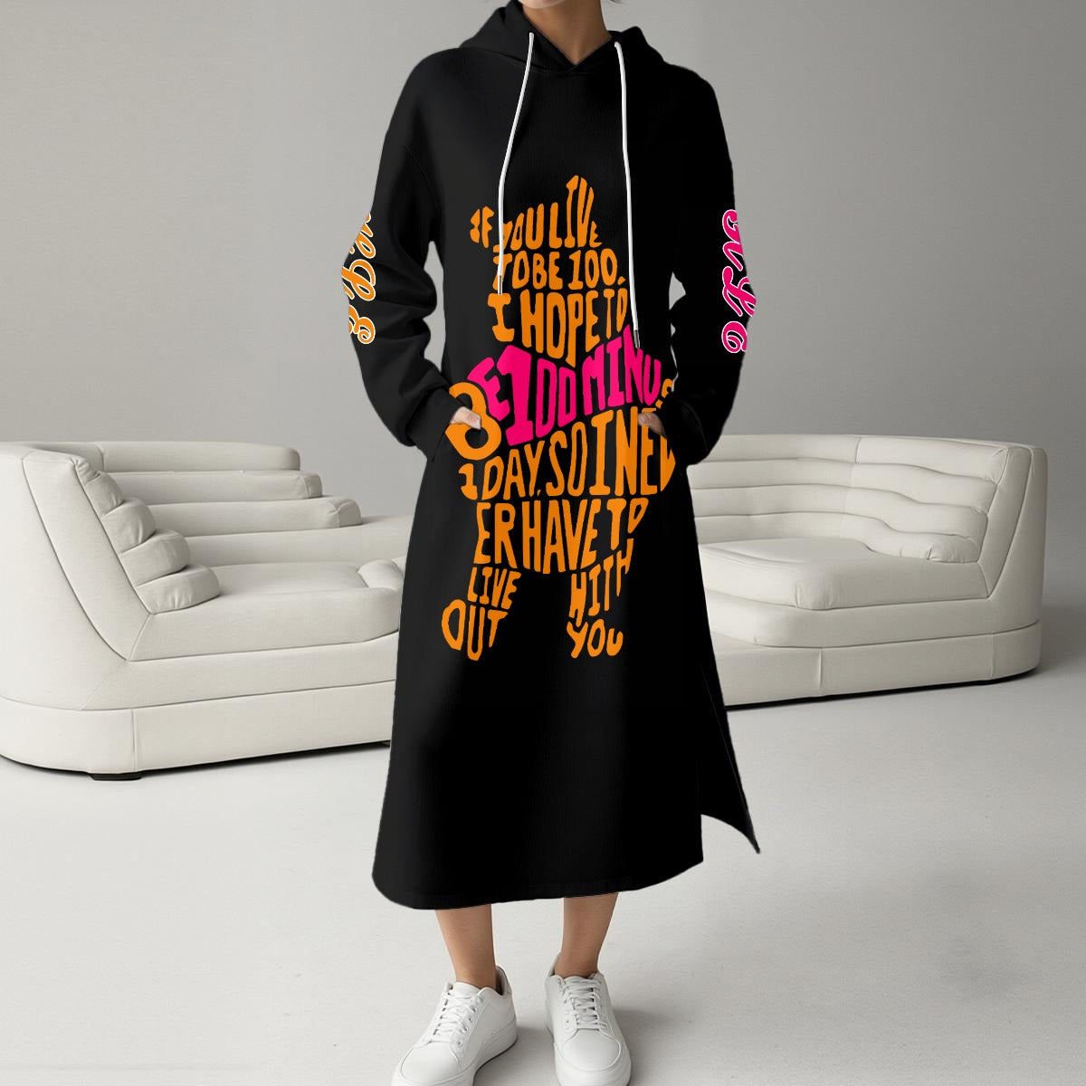 Women's Fleece-Lined Hoodie Dress