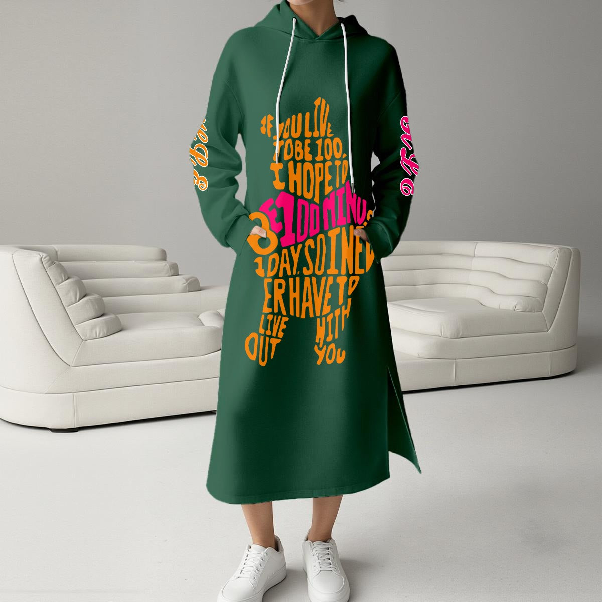 Women's Fleece-Lined Hoodie Dress