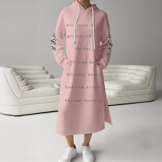 HLE Women's Fleece-Lined Hoodie Dress