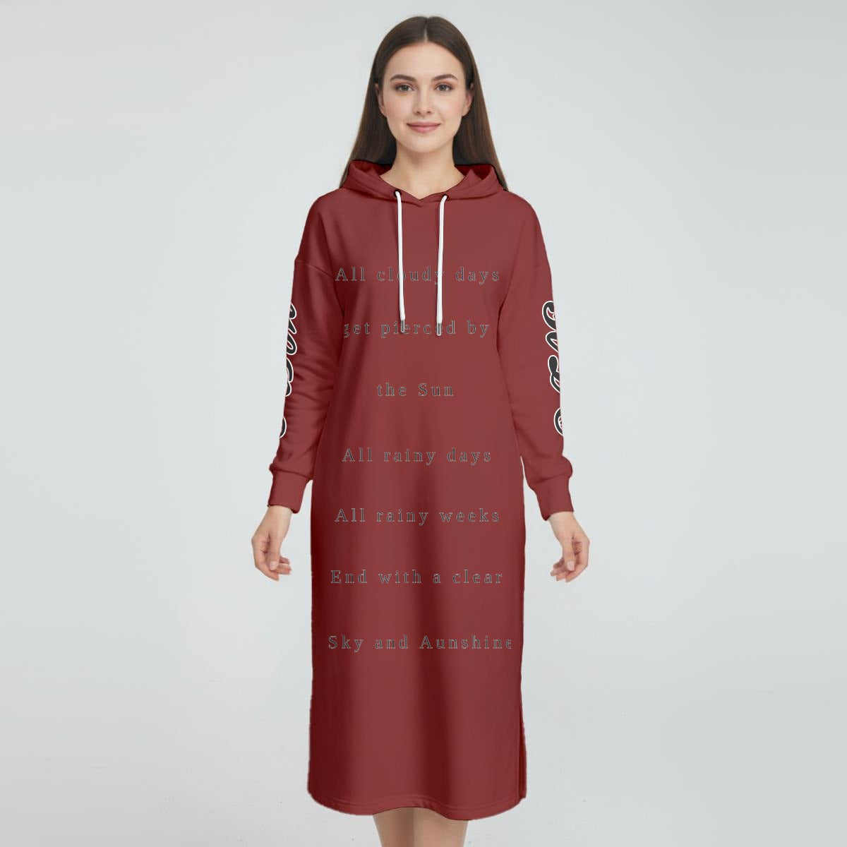 HLE Women's Fleece-Lined Hoodie Dress