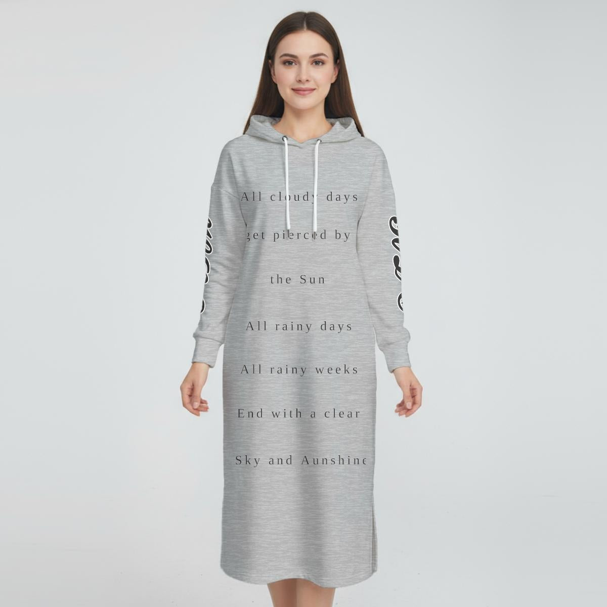 HLE Women's Fleece-Lined Hoodie Dress