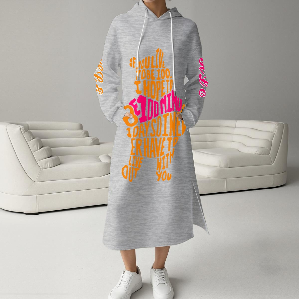 Women's Fleece-Lined Hoodie Dress