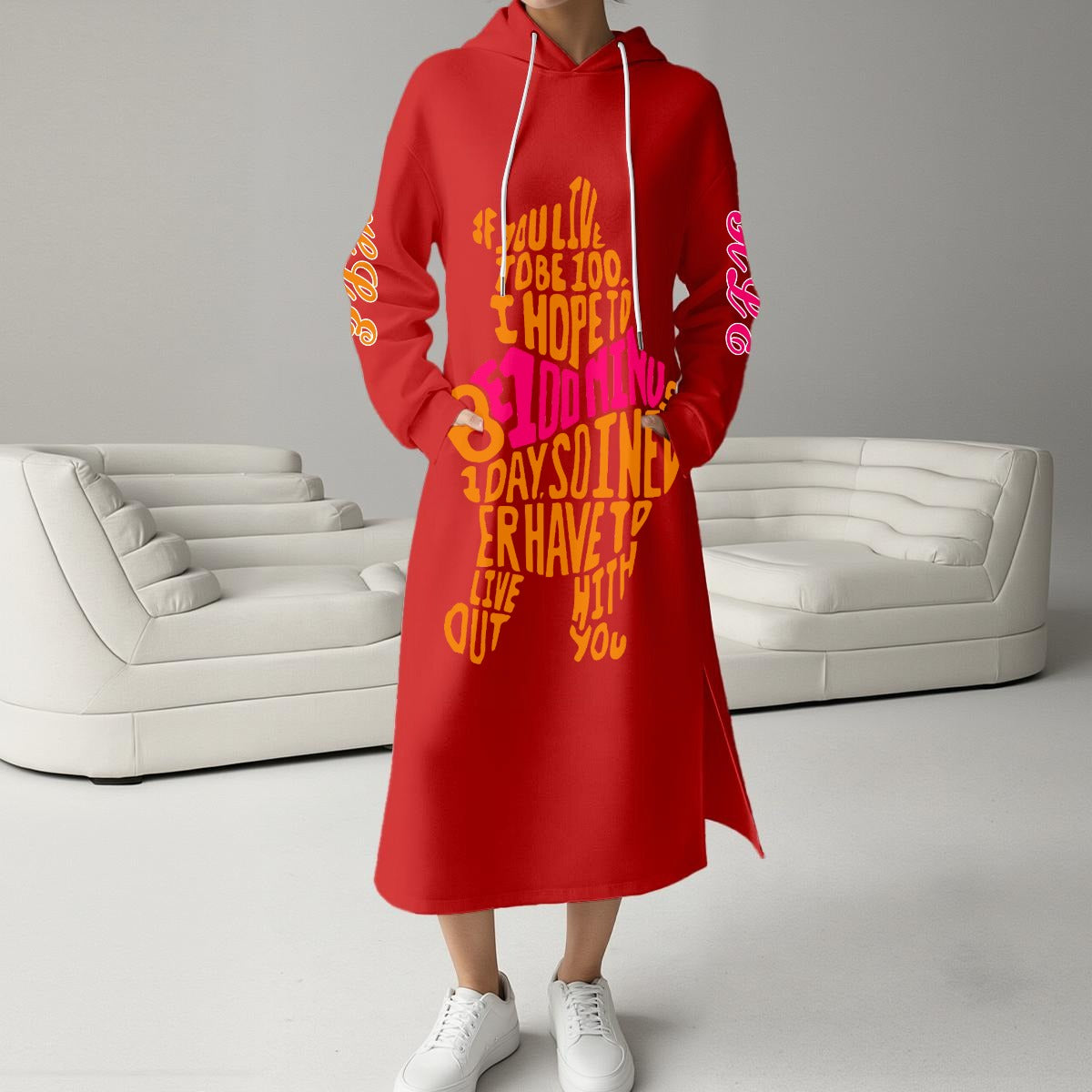 Women's Fleece-Lined Hoodie Dress