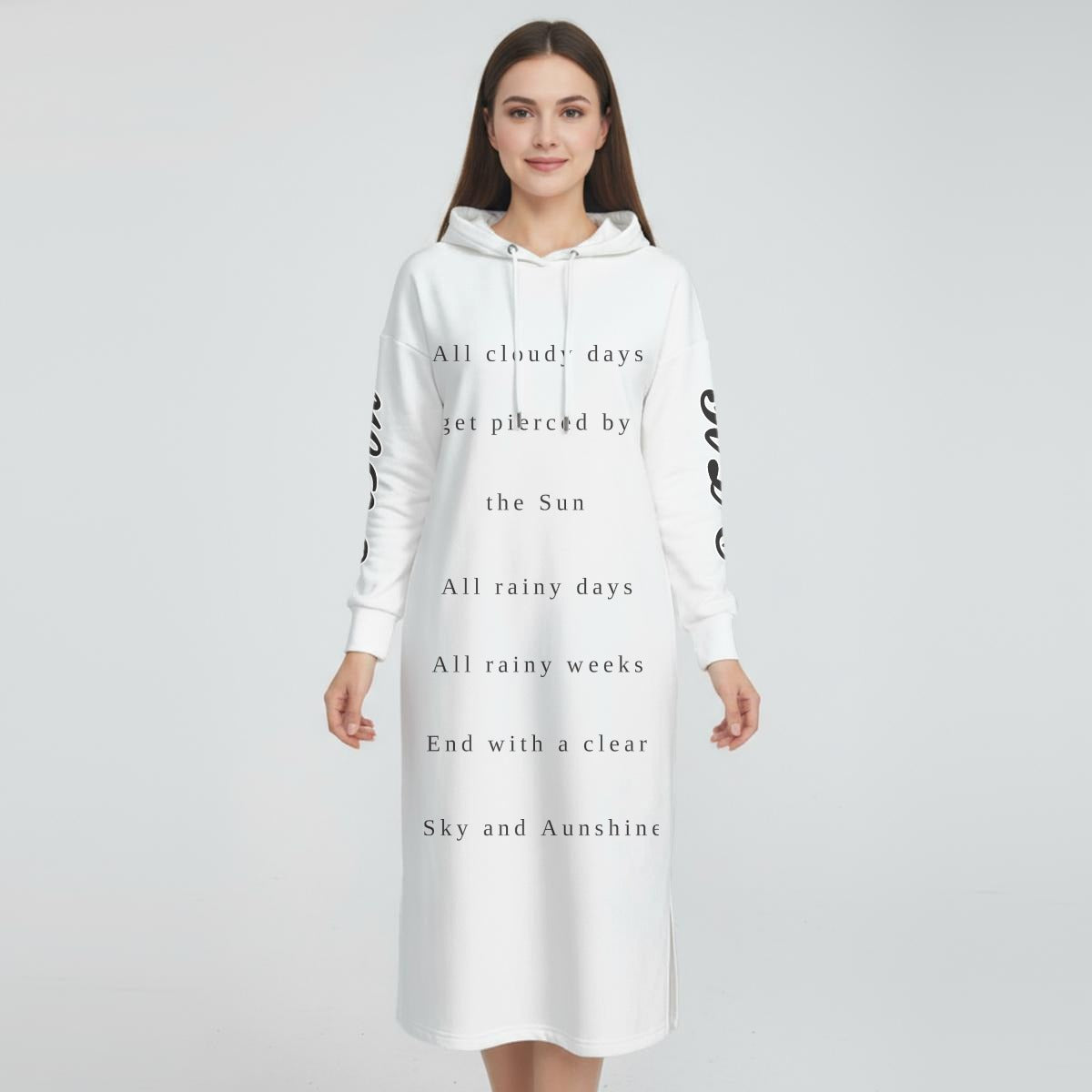 HLE Women's Fleece-Lined Hoodie Dress