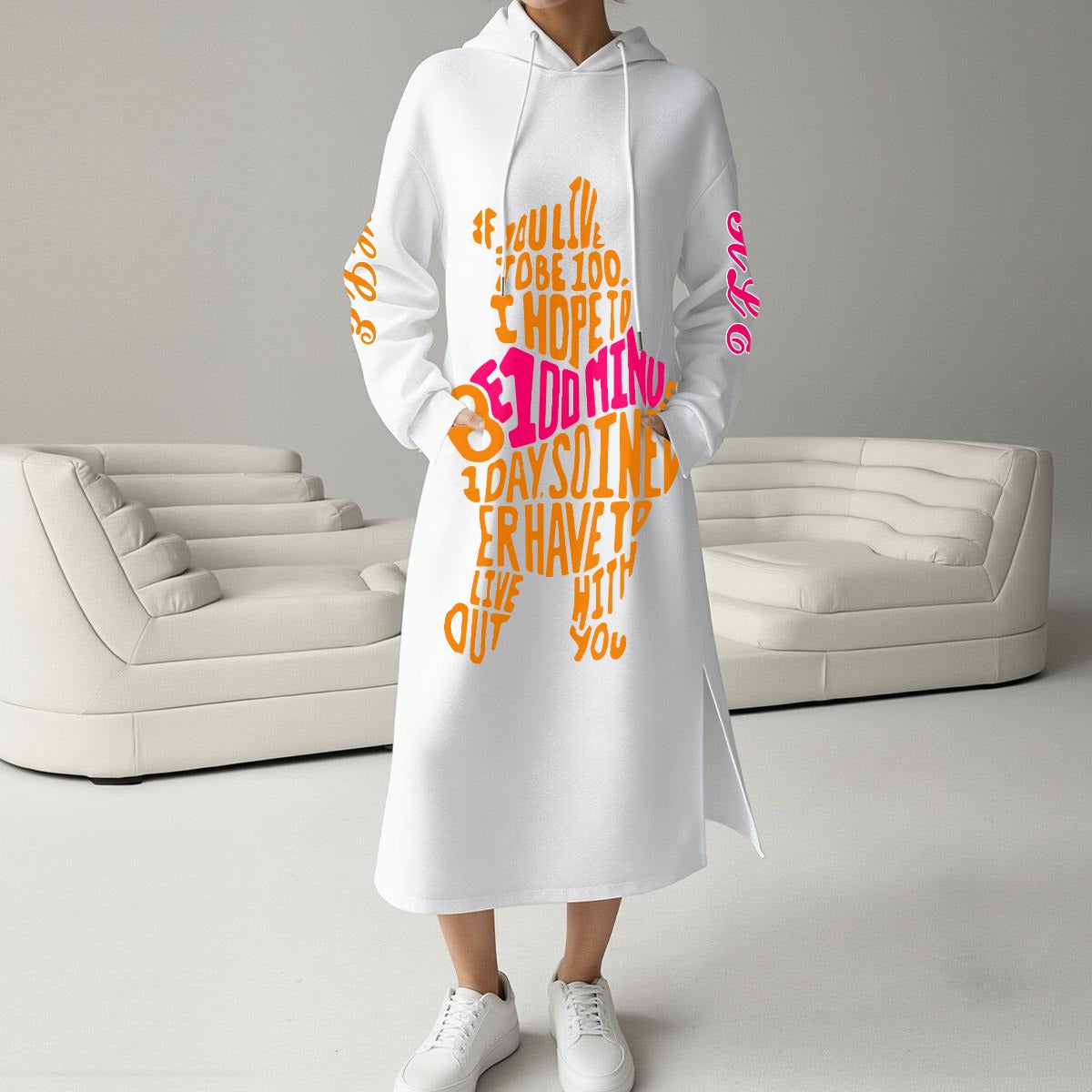 Women's Fleece-Lined Hoodie Dress