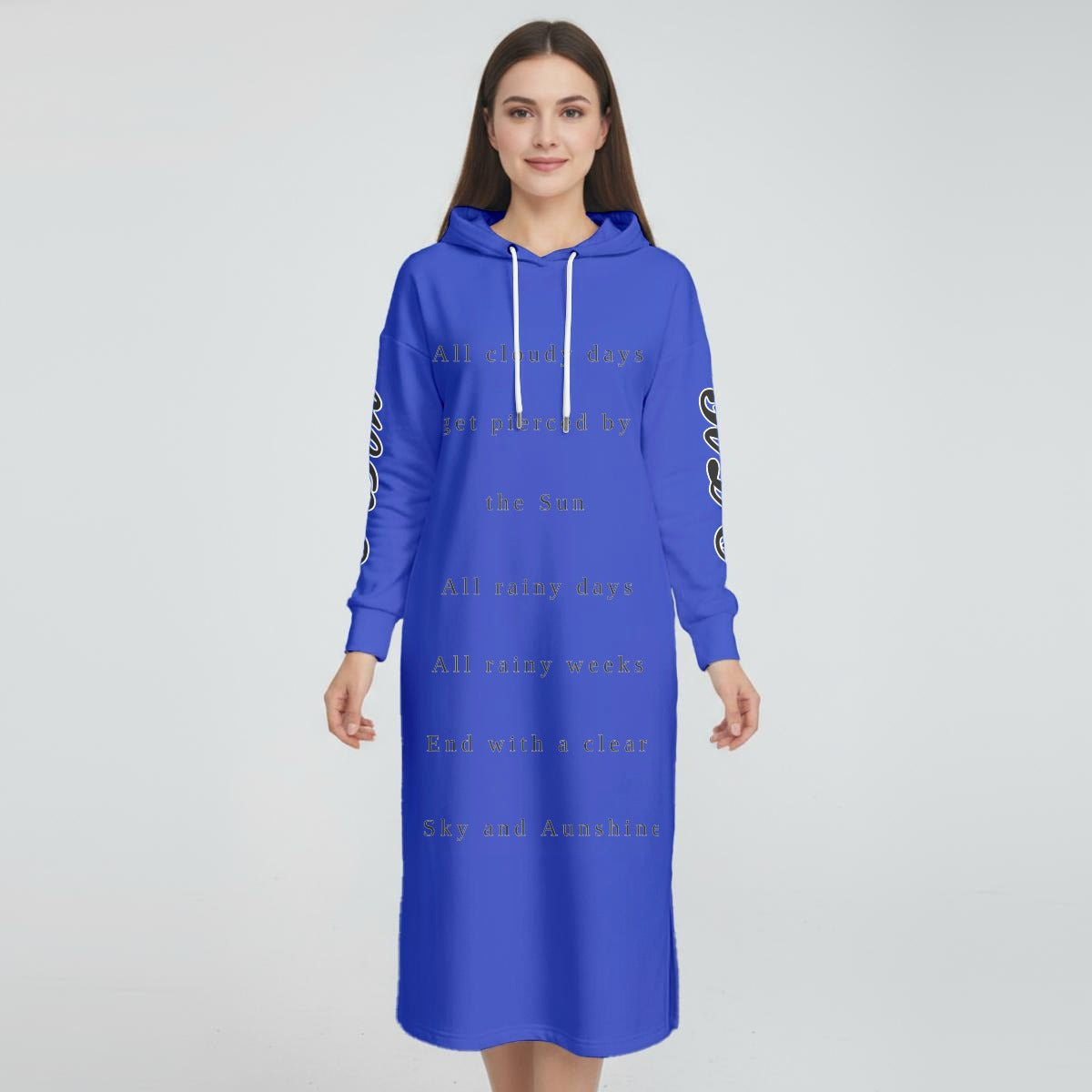 HLE Women's Fleece-Lined Hoodie Dress