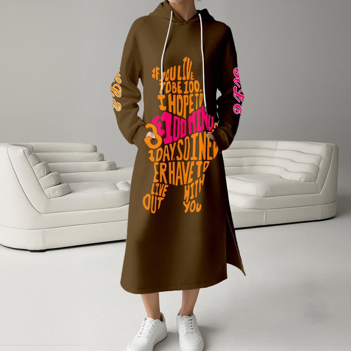 Women's Fleece-Lined Hoodie Dress