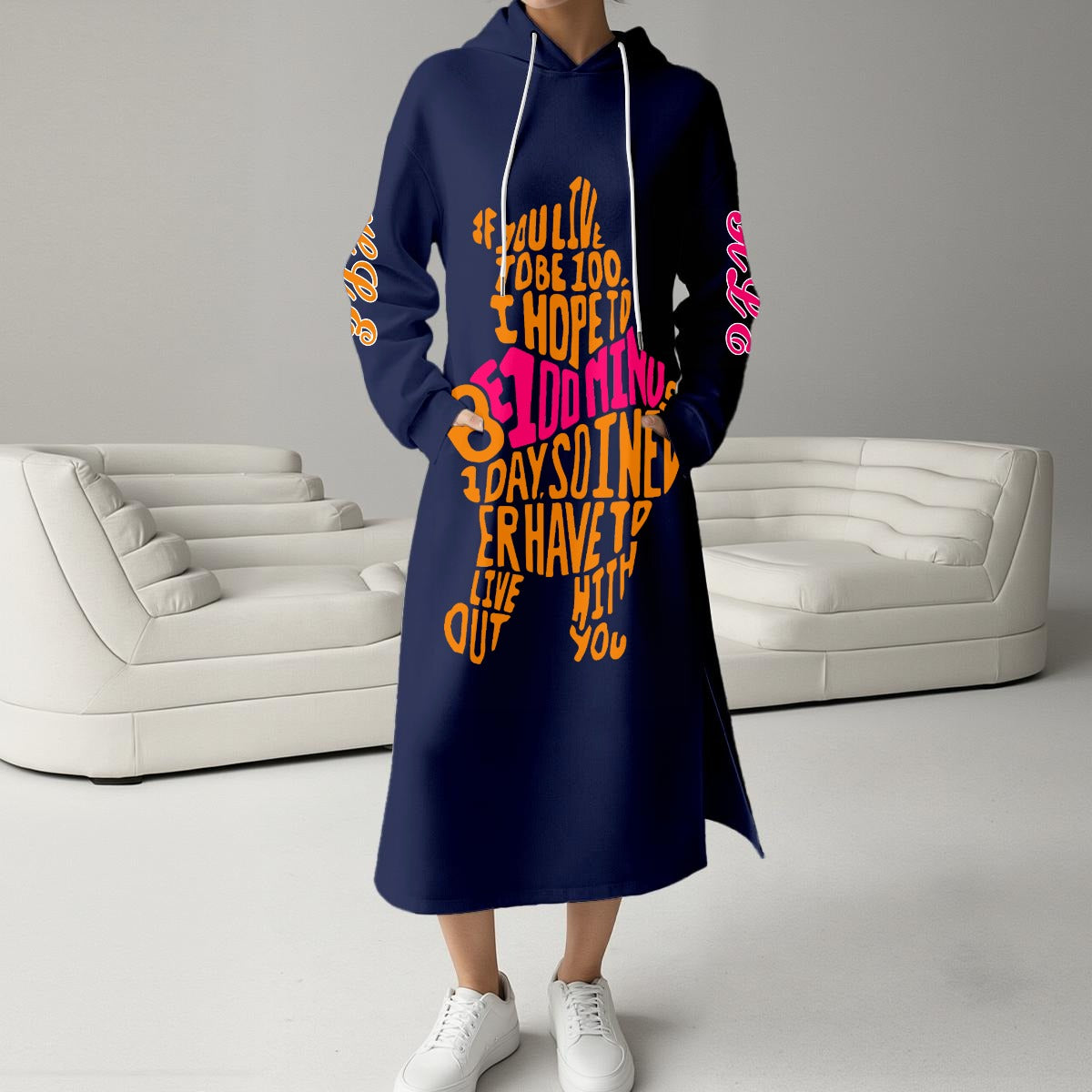 Women's Fleece-Lined Hoodie Dress