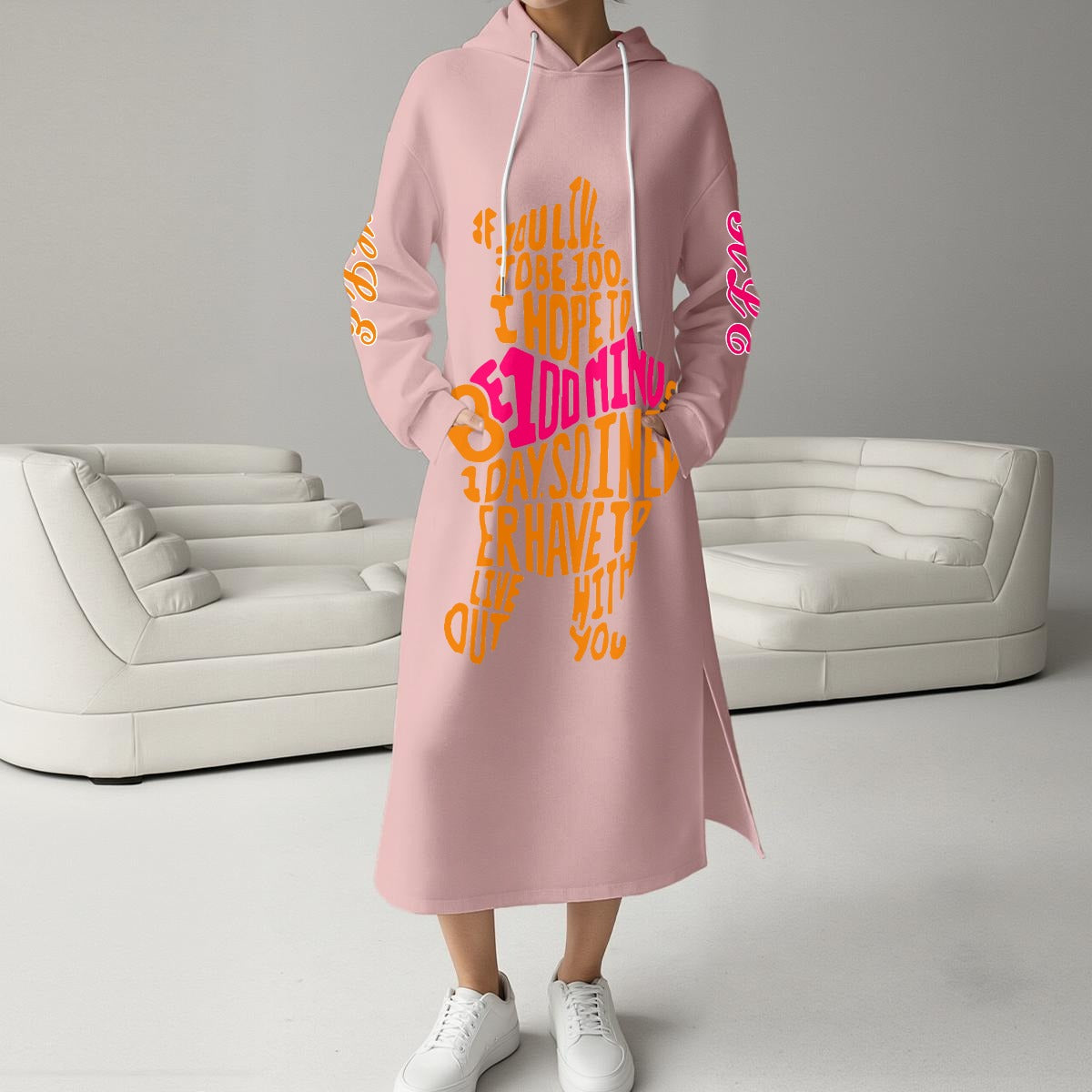 Women's Fleece-Lined Hoodie Dress