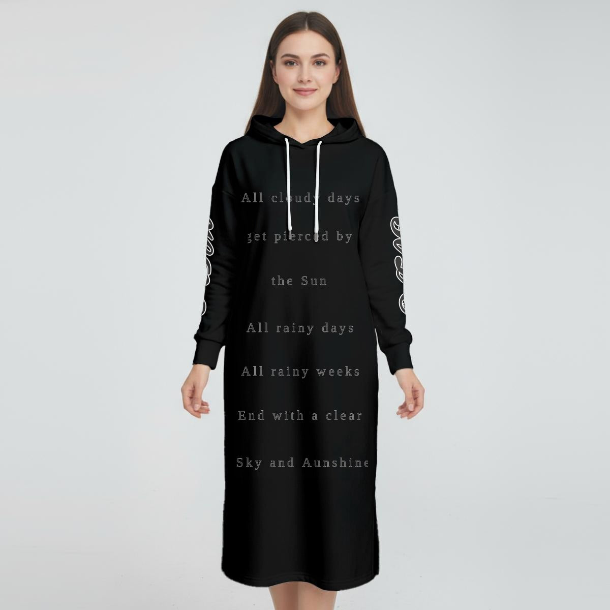 HLE Women's Fleece-Lined Hoodie Dress